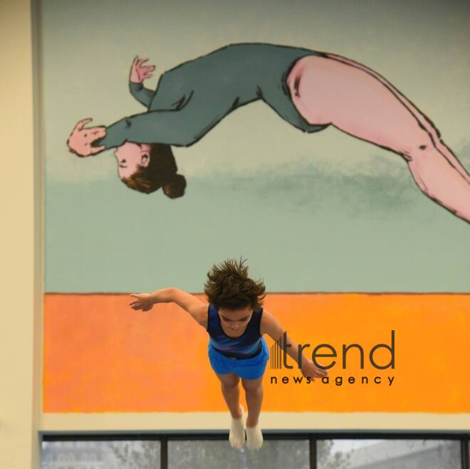 Milli Gimnastika Arenasında batut gimnastikası tamblinq üzrə ölkə çempionatı və Bakı birinciliyi start götürüb Azərbaycan Bakı 14 Fevral 2025      
